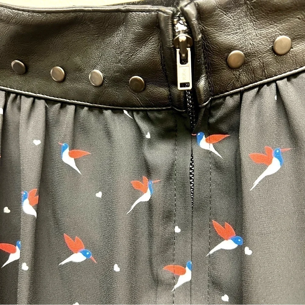 NWT TORRID Hummingbird studded chiffon swing Pleated western skirt 14